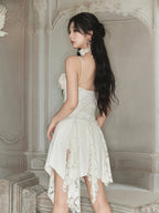Rosette Lace Hem Dress