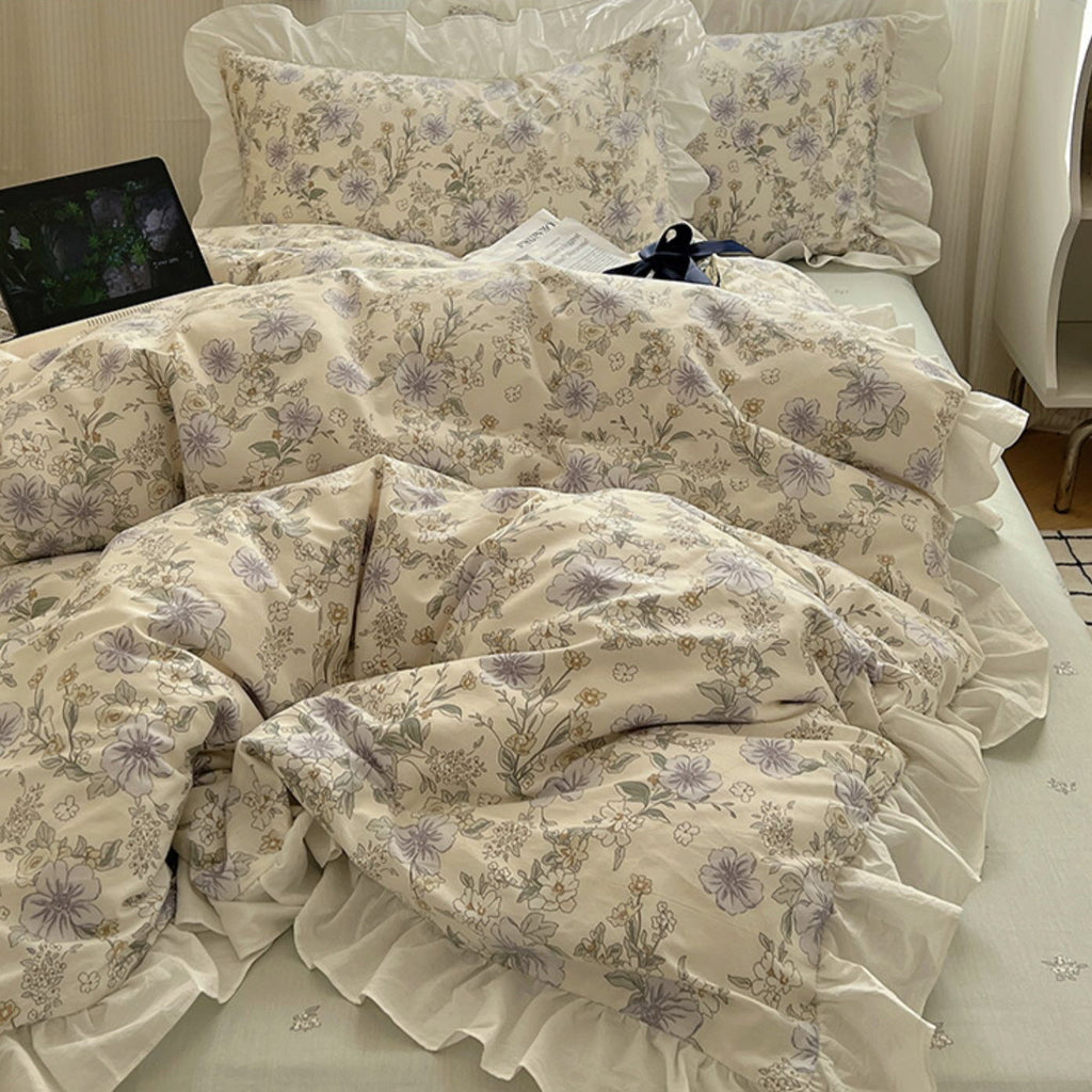 Cottage Style Cotton Floral Bedding Set