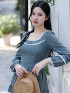 Alice's Floral Serenity Blue Dress