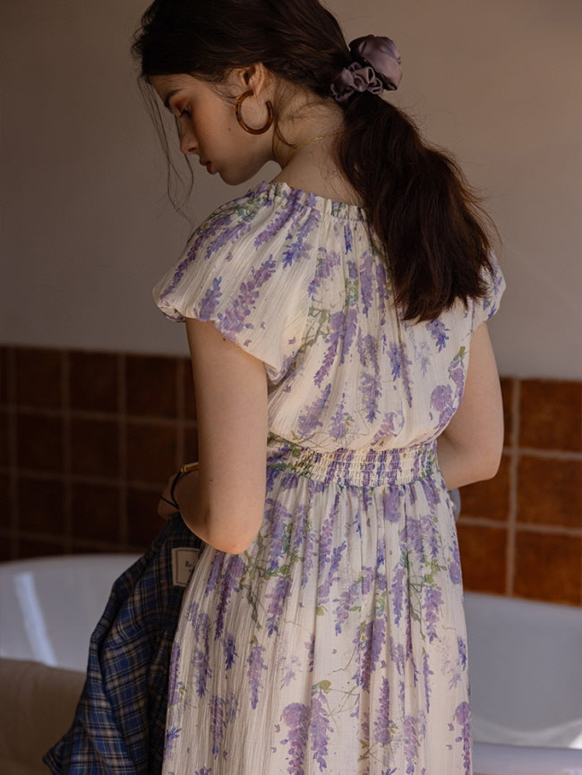 Lavender Whisper Cottagecore Dress
