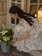Blue Meadow Floral Cotton Dress