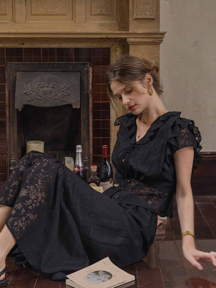 Lila's Midnight Bloom Skirt