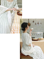 Sophia's Pastoral Green Stripe Dress