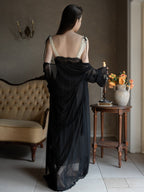 Noir Elegance Lace Nightgown Set