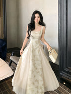 Ethereal Butterfly Embroidered Jacquard Dress