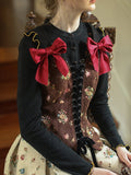 Floral Velvet Corset with Ribbon Accents