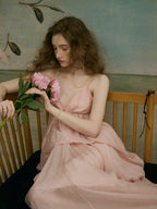 Ethereal Blush Draped Gown