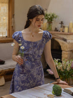 Blue Garden Floral Dress