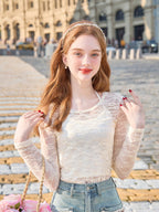 Delicate Lace Long-Sleeve Top