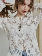Ivory Whisper Lace Knit Cardigan