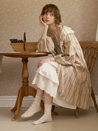 Vintage Lace-Trimmed Floral Nightgown