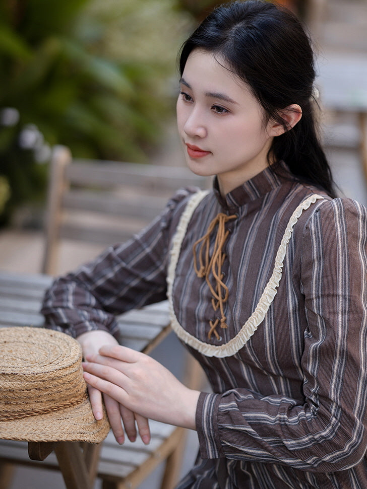 Charlotte's Breezy Brown Stripe Dress