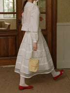 White Lace Trim Vintage Skirt