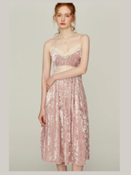 Blush Velvet Fairytale Lace Nightgown Set