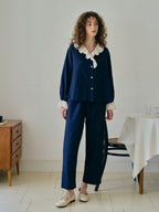 Midnight Elegance Lace Pajama Set