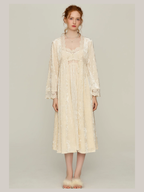 Ivory Velvet Garden Lace Nightgown Set