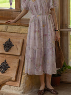 Lavender Meadow Floral Tiered Dress