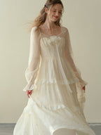 Lace Bloom Tiered Dress