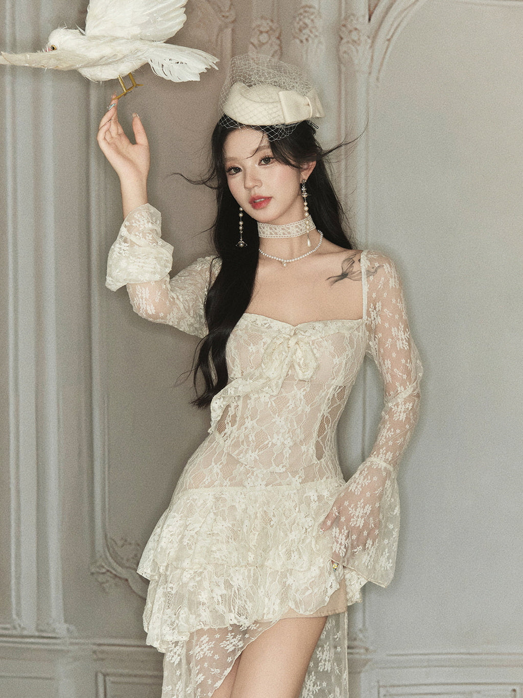 Ethereal Lace Layered Dress