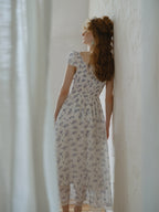 Blue Forest Floral Corset Dress