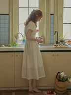 Enchanted Embroidered Puff Sleeve Dress