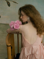Ethereal Blush Draped Gown