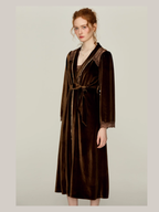 Moonlit Chocolate Lace Corset Nightgown & Robe