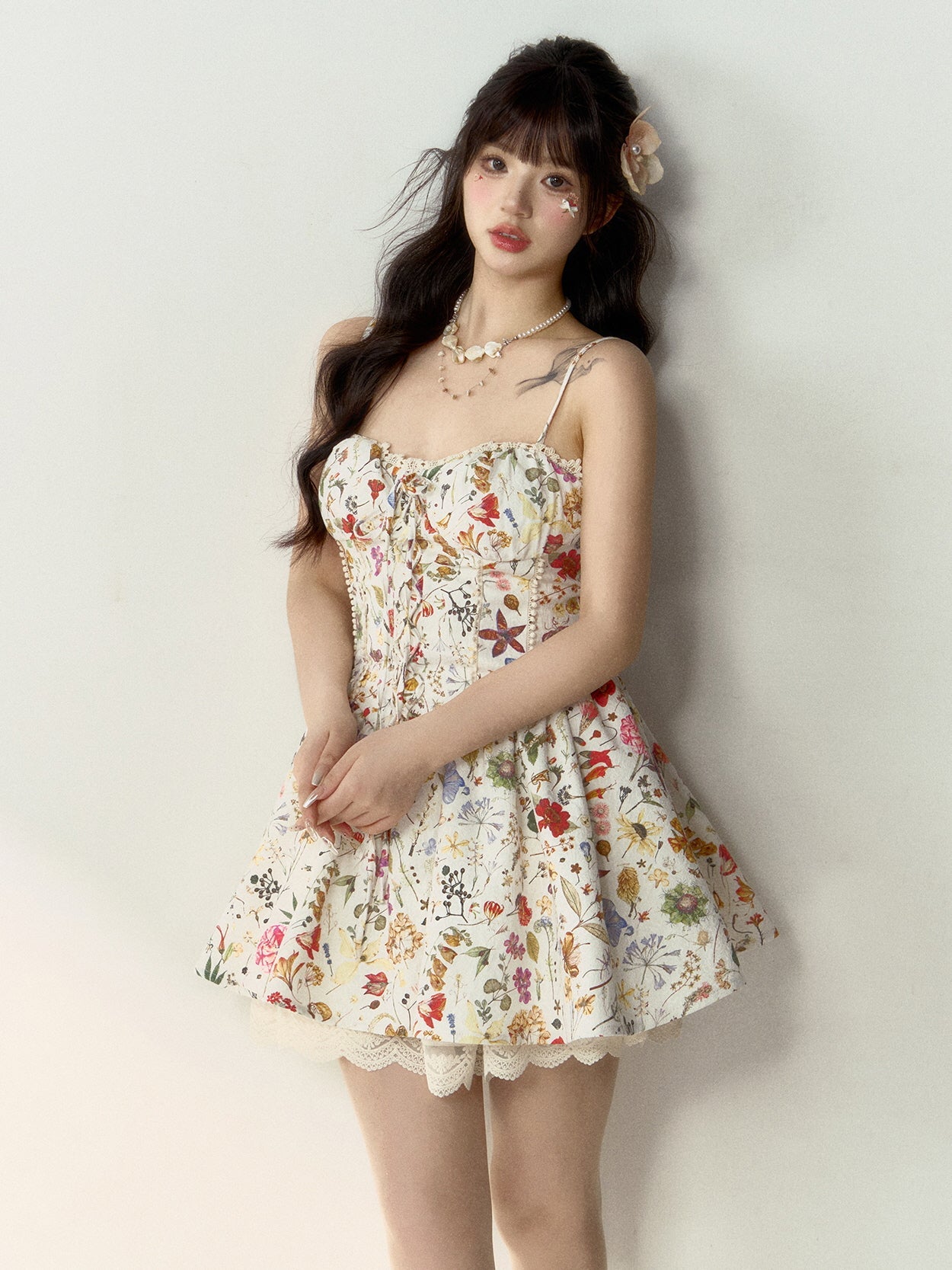 Whimsical Vintage Botanical Corset Dress