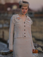 Vintage Bloom Embroidered Knit Cardigan