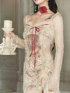 Vintage Manuscript Lace Dress