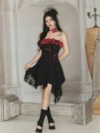 Rosette Lace Hem Dress
