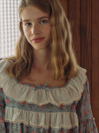 Whispering Blooms Lace-Trim Nightgown