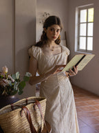 Floral Embroidered Cotton Dress