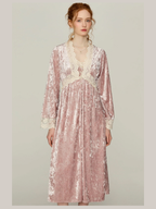 Blush Velvet Fairytale Lace Nightgown Set