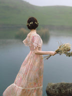 Jasmine's Vintage Floral Chiffon Dress
