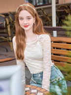 Delicate Lace Long-Sleeve Top