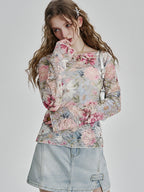 Ethereal Bloom Sheer Lace Top