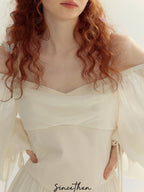 Ethereal Off-Shoulder Chiffon Dress