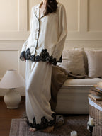 Ivory Muse Lace-Trim Pajama Set3