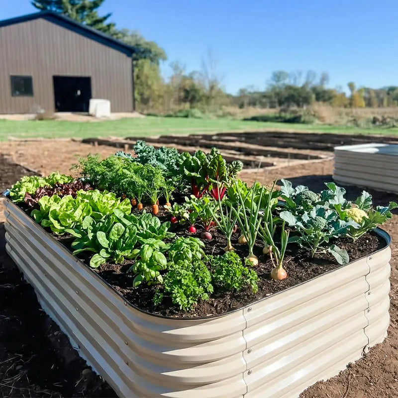 YoYoBloom 17" Tall 8' x 4' Metal Raised Garden Bed (10-in-1) | Upgrade 2.0 Knee-High Design