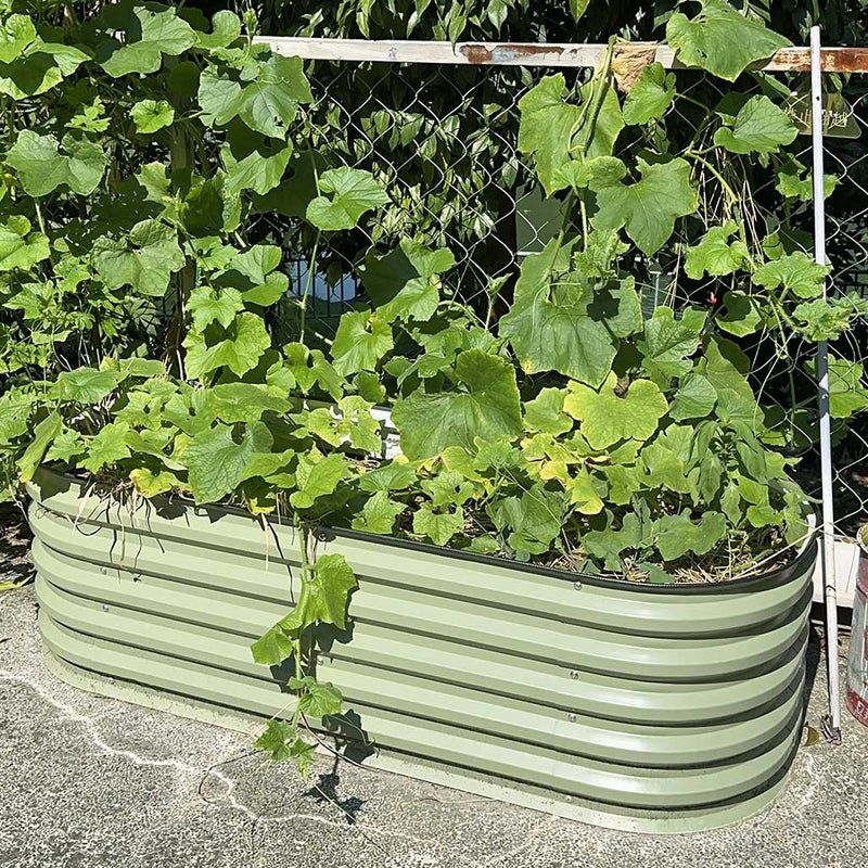 YoYoBloom 17" Tall 5' x 2' Metal Raised Garden Bed (4-in-1) | Upgrade 2.0 Knee-High Design