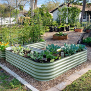 YoYoBloom 17" Tall L-Shaped Metal Raised Garden Bed| Upgrade 2.0 Knee-High Design - Slate grey image 3