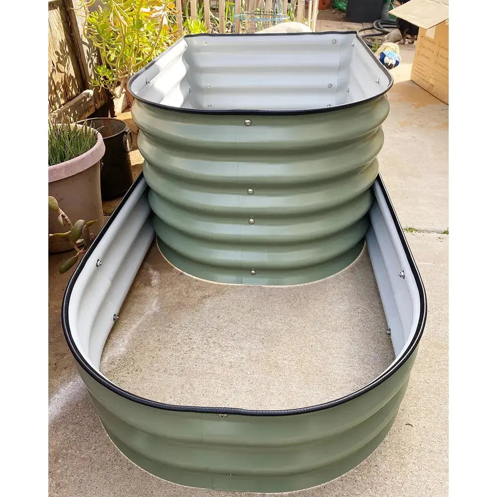 YoYoBloom 17" Tall 2 Tiered Metal Raised Garden Bed Twin Pack| Upgrade 2.0 Knee-High Design