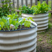 YoYoBloom 17" Tall 24" Round Metal Raised Garden Bed Twin Pack | Upgrade 2.0 Knee-High Design - Oyster white image 3
