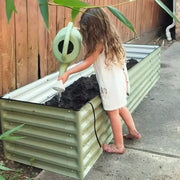 YoYoBloom 17" Tall 8' x 2' Rectangle Metal Raised Garden Bed (9-in-1) | Upgrade 2.0 Knee-High Design - Night blue image 4