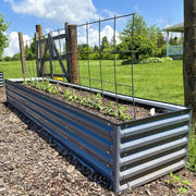 YoYoBloom 17" Tall 8' x 2' Rectangle Metal Raised Garden Bed (9-in-1) | Upgrade 2.0 Knee-High Design - Oyster white image 1