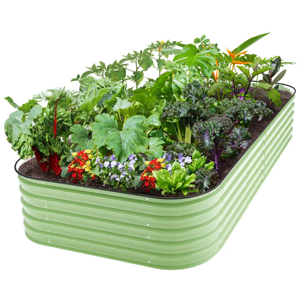 YoYoBloom 17" Tall 8' x 4' Metal Raised Garden Bed (10-in-1) | Upgrade 2.0 Knee-High Design