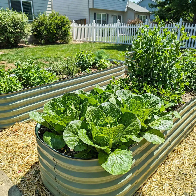 YoYoBloom 17" Tall 6.5' x 2' Metal Raised Garden Bed (6-in-1) | Upgrade 2.0 Knee-High Design
