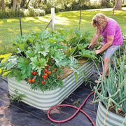 YoYoBloom 17" Tall 8' x 2' Metal Raised Garden Bed (9-in-1) | Upgrade 2.0 Knee-High Design - Oyster white image 3