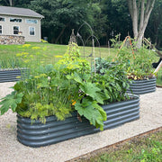 YoYoBloom 17" Tall 8' x 2' Metal Raised Garden Bed (9-in-1) | Upgrade 2.0 Knee-High Design - Slate grey image 4